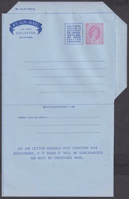 Rhodesia & Nuasaland QEII 6d Air Letter / Aerogramme; Mint