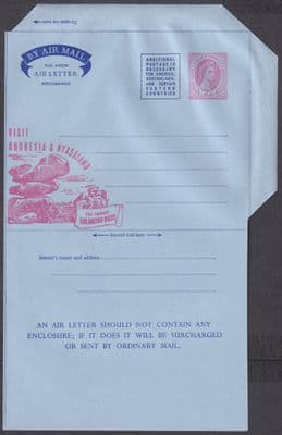Rhodesia & Nyasaland QEII 6d Air Letter/Aerogramme; Balancing Rocks; Mint