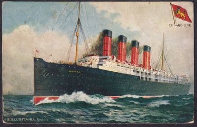 RMS Lusitania Tuck's Postcard posted 1907 Paisley to  Sheerness