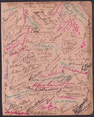 TS Robertson c 1908 ish Aurograph Page; possible London Caledonians interest