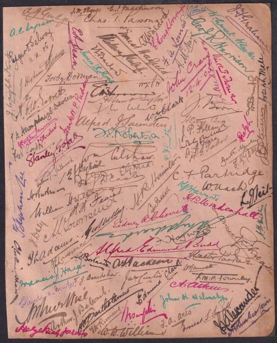 TS Robertson c 1908 ish Aurograph Page; possible London Caledonians interest