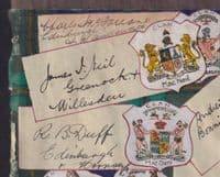TS Robertson re London Caledonian; Autographs / watercolour Crests; ex Scrapbook