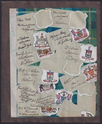 TS Robertson re London Caledonian; Autographs/watercolour Crests; ex Scrapbook;B