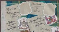 TS Robertson re London Caledonian; Autographs/watercolour Crests; ex Scrapbook;B