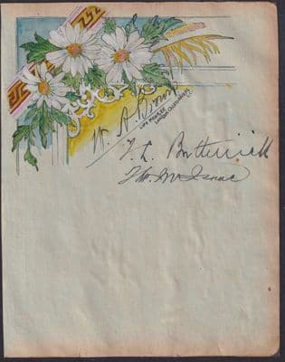 TS Robertson scrapbook Page; Autographs inc. London Caledonians Interest