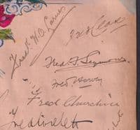 TS Robertson Watercolour Scrapbook Page inc. numerous Autographs / Signed