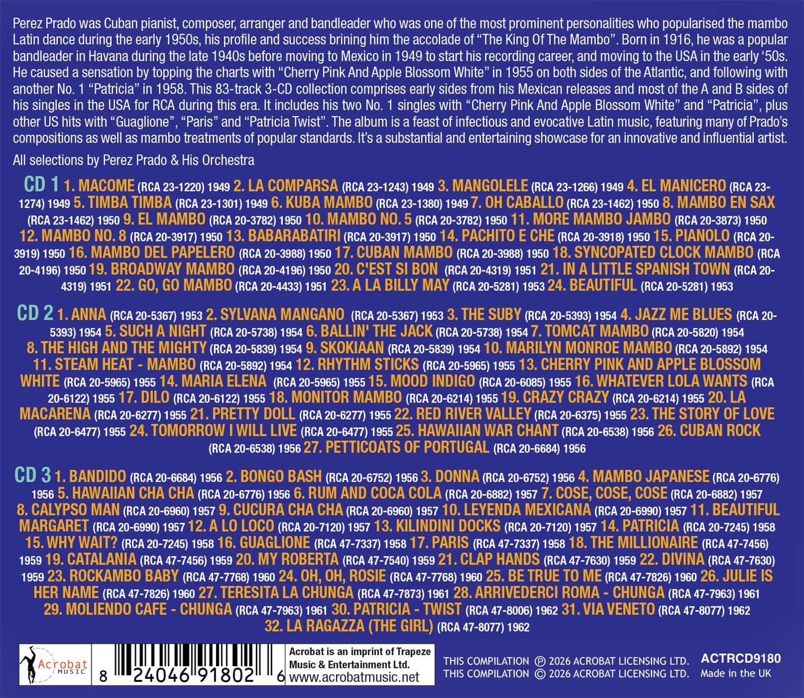 Perez Prado - King Of The Mambo The Singles Collection 1949-62 3CD