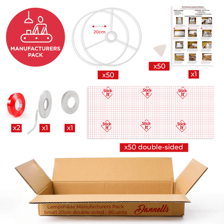 20cm Manufacturers Pack - 50 Drum Double-Sided Lampshades