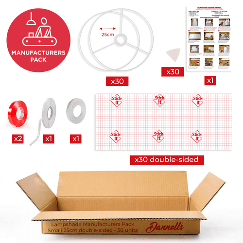 25cm Manufacturers Pack - 30 Drum Double-Sided Lampshades