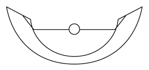36cm wide  ("14")  Half frame
