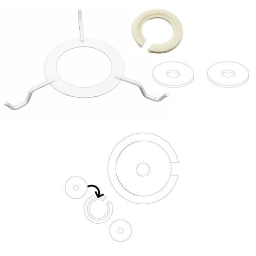 Duplex Lampshade Ring to Harp Finial Converter, Adapter System