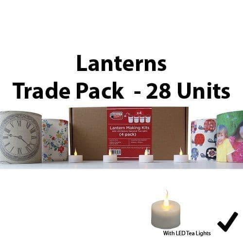 Lantern Making Kit - 4 Pack With Battery LED Tea Lights x 28 units