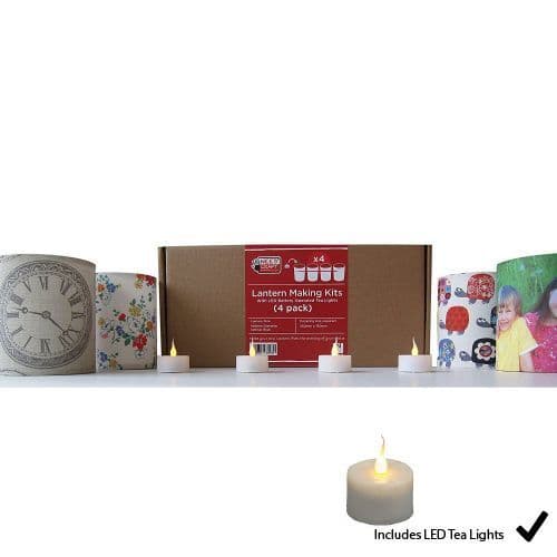 Lantern Making Kit - 4 Pack With LED Tea Lights