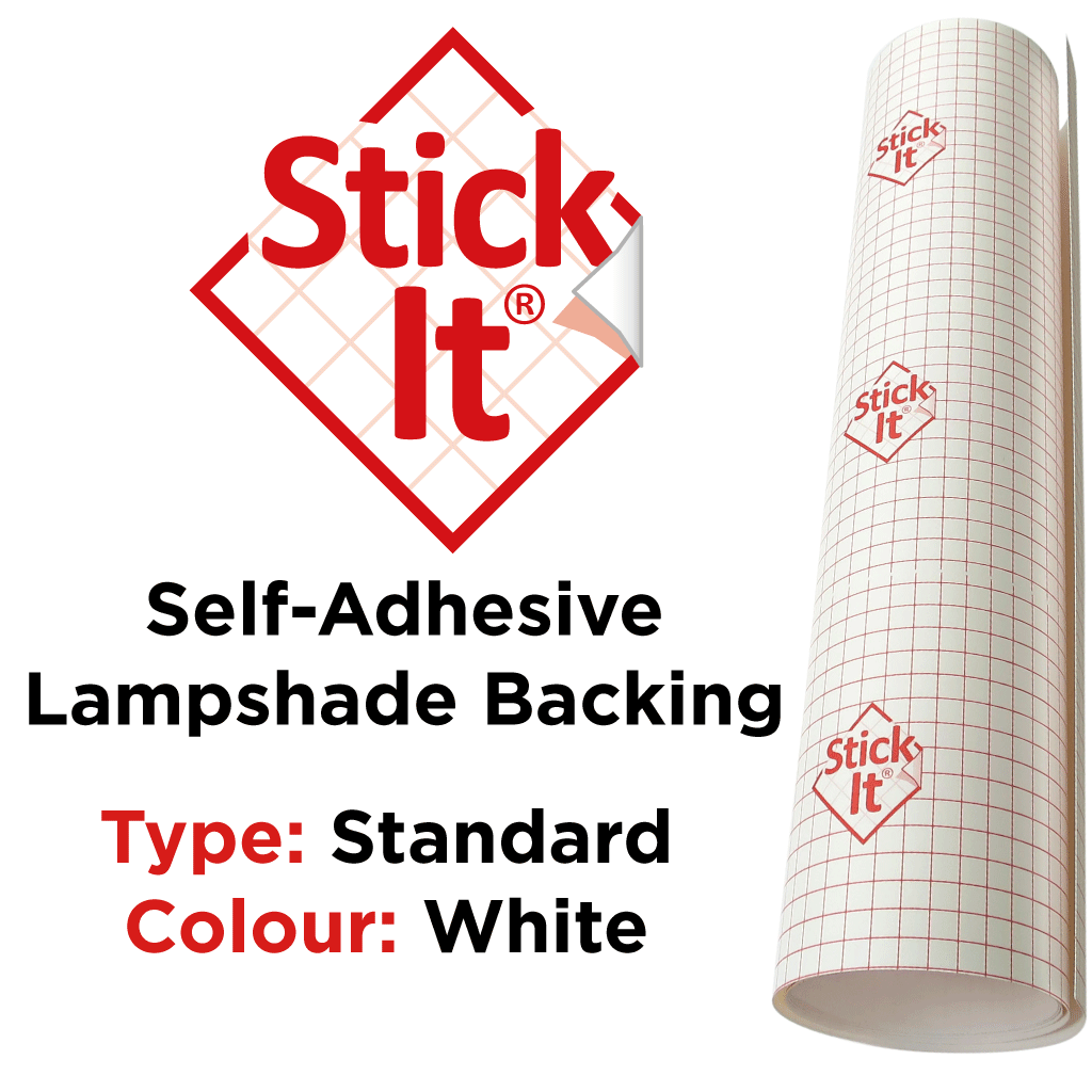 Stick-It - 25 Metre Roll - Self-Adhesive Lampshade Material- 150cm - White