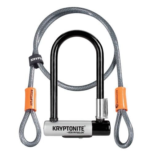 Kryptonite Kryptolok Mini U-Lock With 4 Foot Flex Sold Secure Gold