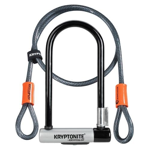 Kryptonite Kryptolok Standard U-Lock With 4 Foot Kryptoflex Cable Sold Secure Gold