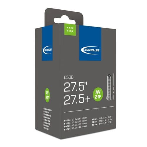 Schwalbe Inner Tube AV21F Freeride 27.5 x 2.1-3.0" (Schrader)