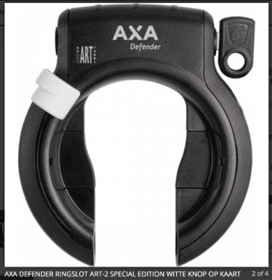 AXA Defender Bicycle Lock Special - eBike - Sold Secure Silver - Cable Compatible