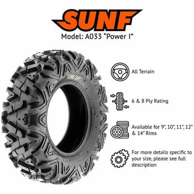 26x9.00x12 || 26x9x12 || 26x9 - 12 SUNF A-033 TYRE 6 PLY ATV QUAD E Marked All Terrain