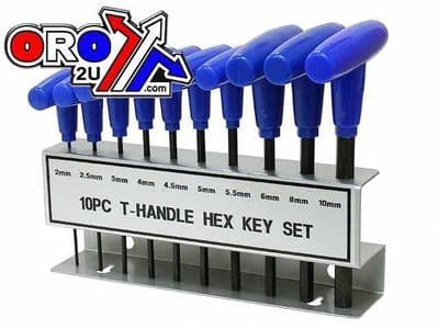 Tee Bar Allen Key / Hex Set. 10 Piece Kit. Hexagon - Brand New.