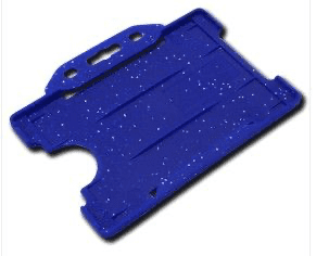 FOOD INDUSTRY METAL DETECTABLE OPEN FACED ID CARD HOLDERS BLUE