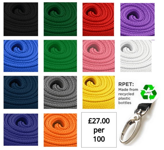 NECK STRAP LANYARD WITH LOBSTER CLIP - rPET- 10mm wide