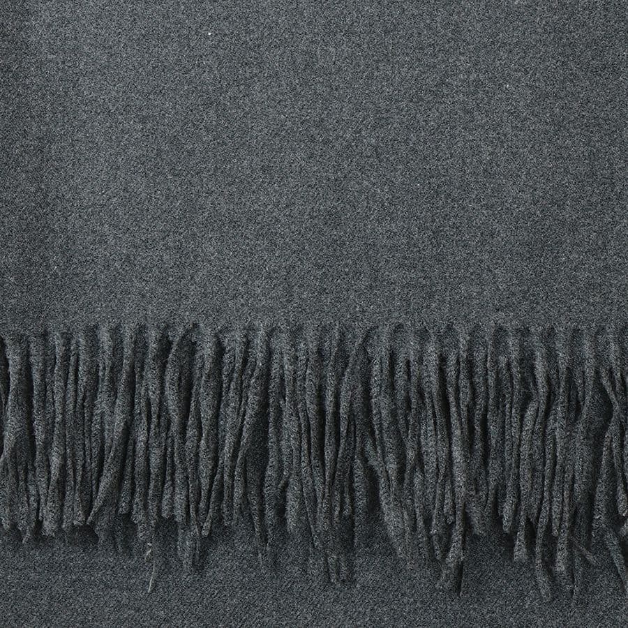 POM Peace Of Mind Unisex Dark Grey Plain Fringed Scarf