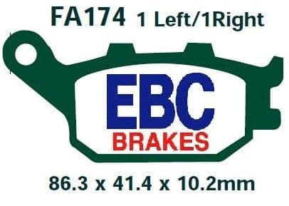 FA174, EBC, KEVLAR, MOTORCYCLE BRAKE PADS