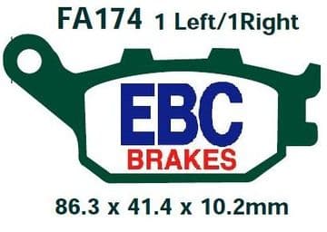 FA174, EBC, KEVLAR, MOTORCYCLE BRAKE PADS