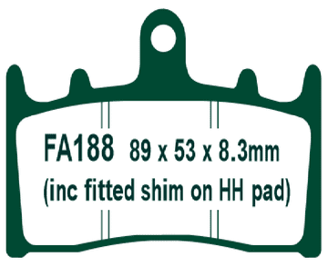 FA188 x2, EBC, MOTORCYCLE BRAKE PADS