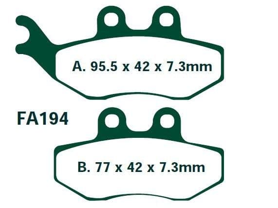 FA194, EBC, KEVLAR, MOTORCYCLE BRAKE PADS