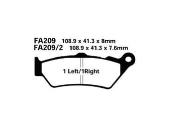 FA209/2, EBC, MOTORCYCLE BRAKE PADS