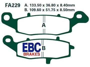 FA229, EBC, KEVLAR, MOTORCYCLE BRAKE PADS