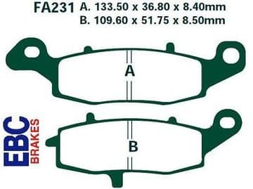 FA231, EBC, KEVLAR, MOTORCYCLE BRAKE PADS