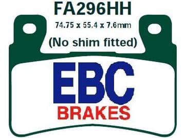 FA296HH x 2, EBC, KEVLAR, MOTORCYCLE BRAKE PADS