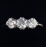 Beautiful art deco 18ct gold platinum 0.95ct diamond three stone vintage antique trilogy ring
