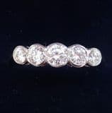 Beautiful art deco platinum 0.75ct diamond five stone vintage antique ring