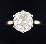 Fabulous art deco 18ct 18K white gold certified 2.51ct cushion cut diamond vintage antique solitaire