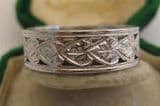 Fabulous deco platinum wedding band ring pierced engraved wow