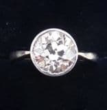 Fabulous platinum art deco 1.50ct Vs2 old cut diamond solitaire vintage antique engagement ring
