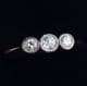 Gorgeous art deco 18ct 18k gold and platinum 0.32ct diamond three stone vintage antique trilogy ring