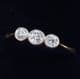 Gorgeous art deco 18ct 18k gold and platinum 0.32ct diamond three stone vintage antique trilogy ring