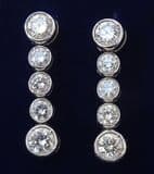Gorgeous art deco 18ct 18k white gold 1.80ct diamond vintage antique dangle earrings