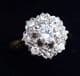 Gorgeous art deco 18ct and 18k white gold 0.74ct diamond cluster vintage antique ring