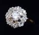 Gorgeous art deco 18ct and 18k white gold 0.74ct diamond cluster vintage antique ring