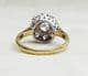 Gorgeous art deco 18ct and 18k white gold 0.74ct diamond cluster vintage antique ring