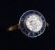Gorgeous art deco 18ct and white gold 0.80ct diamond a sapphire vintage antique target ring