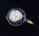 Gorgeous art deco 18ct and white gold 0.80ct diamond a sapphire vintage antique target ring
