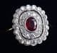 Gorgeous art deco 18ct gold and platinum 0.45ct ruby diamond vintage antique cluster ring