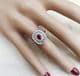 Gorgeous art deco 18ct gold and platinum 0.45ct ruby diamond vintage antique cluster ring